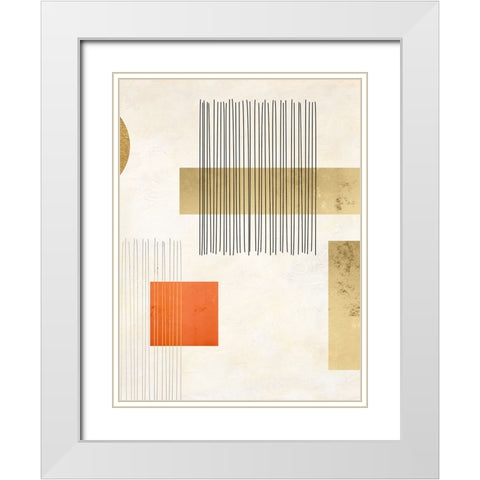 Lines and Shapes II White Modern Wood Framed Art Print with Double Matting by Miko, Sayaka