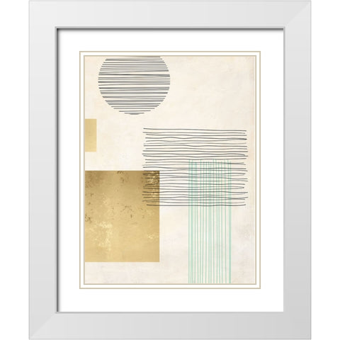 Lines and Shapes III White Modern Wood Framed Art Print with Double Matting by Miko, Sayaka