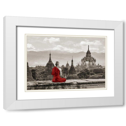 Deep Meditation White Modern Wood Framed Art Print with Double Matting by Moreau, Marc