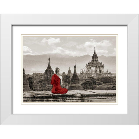 Deep Meditation White Modern Wood Framed Art Print with Double Matting by Moreau, Marc