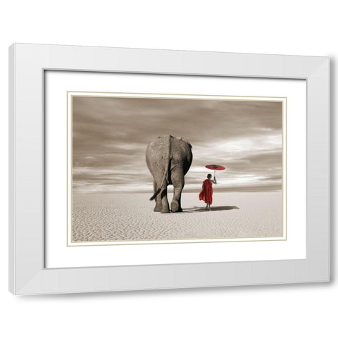 In the Plains White Modern Wood Framed Art Print with Double Matting by Moreau, Marc