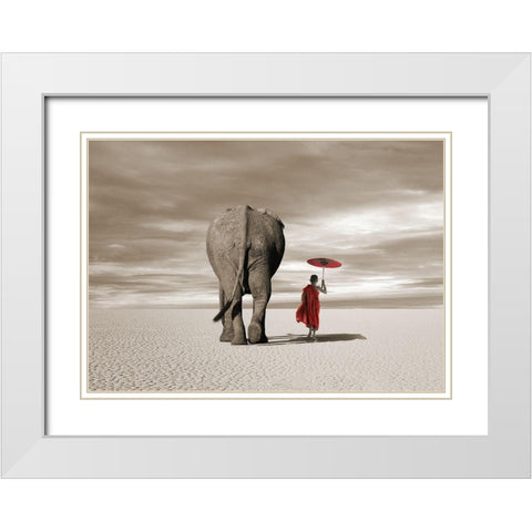 In the Plains White Modern Wood Framed Art Print with Double Matting by Moreau, Marc