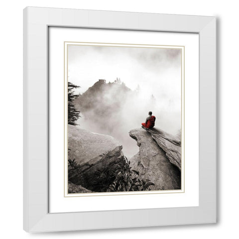 Contemplate White Modern Wood Framed Art Print with Double Matting by Moreau, Marc