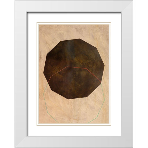 Poliedra II White Modern Wood Framed Art Print with Double Matting by Novello, Patrizia