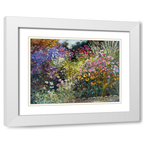 Evening in the Garden White Modern Wood Framed Art Print with Double Matting by Whatmore, Nel