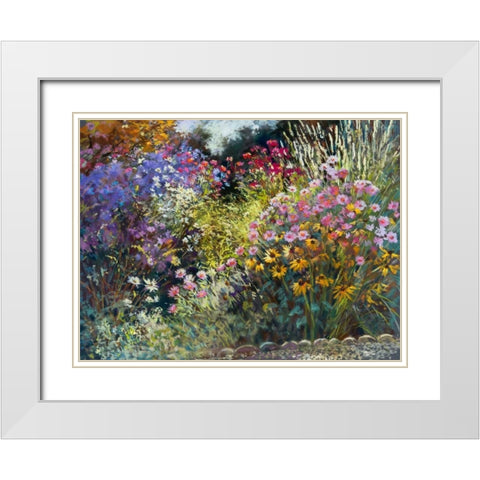 Evening in the Garden White Modern Wood Framed Art Print with Double Matting by Whatmore, Nel