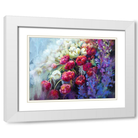 The Fabulous Florist (detail) White Modern Wood Framed Art Print with Double Matting by Whatmore, Nel