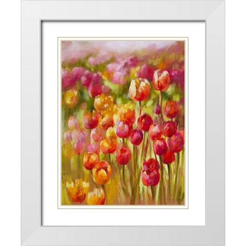 Tulip Sea White Modern Wood Framed Art Print with Double Matting by Whatmore, Nel