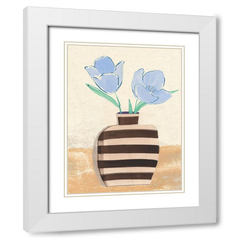 Vase with Tulips II White Modern Wood Framed Art Print with Double Matting by Dupree, Pat