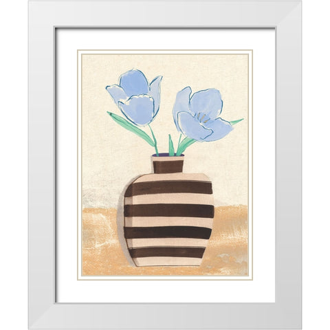 Vase with Tulips II White Modern Wood Framed Art Print with Double Matting by Dupree, Pat