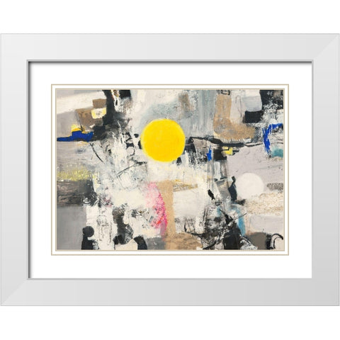 Le due lune White Modern Wood Framed Art Print with Double Matting by Pima, Arthur