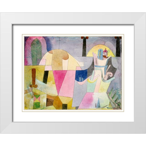 Black Columns in a Landscape  White Modern Wood Framed Art Print with Double Matting by Klee, Paul