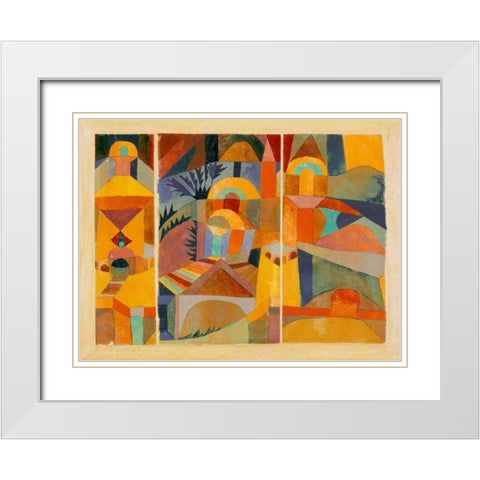 Temple Gardens  White Modern Wood Framed Art Print with Double Matting by Klee,Paul