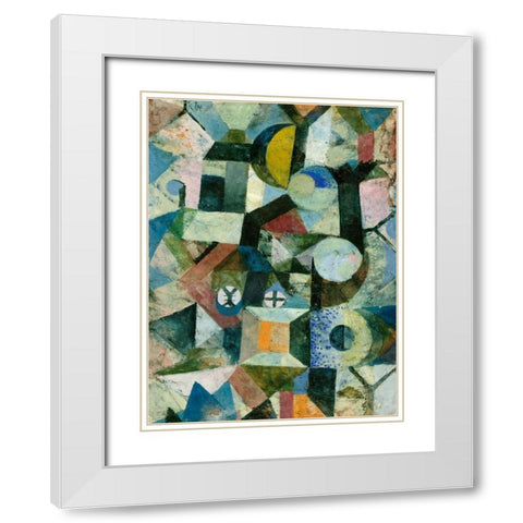 Composition with the Yellow Half-Moon and the Y White Modern Wood Framed Art Print with Double Matting by Klee, Paul