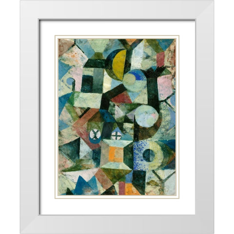 Composition with the Yellow Half-Moon and the Y White Modern Wood Framed Art Print with Double Matting by Klee, Paul