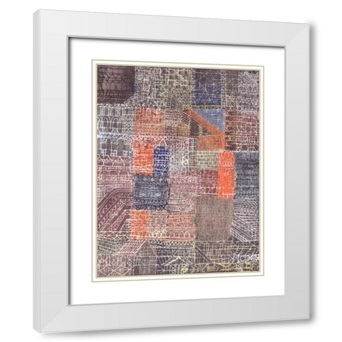 Structural II White Modern Wood Framed Art Print with Double Matting by Klee, Paul