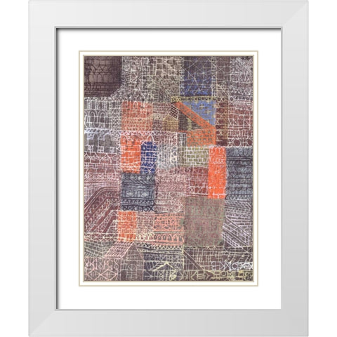 Structural II White Modern Wood Framed Art Print with Double Matting by Klee, Paul