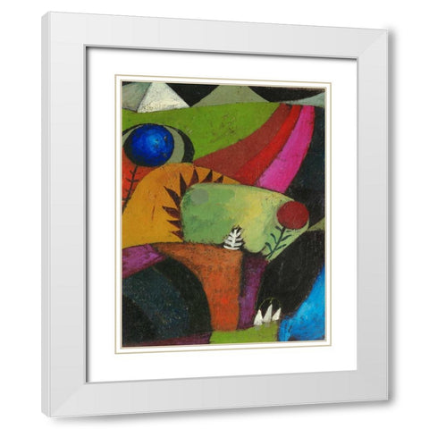 Three white bluebells White Modern Wood Framed Art Print with Double Matting by Klee , Paul