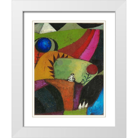 Three white bluebells White Modern Wood Framed Art Print with Double Matting by Klee , Paul