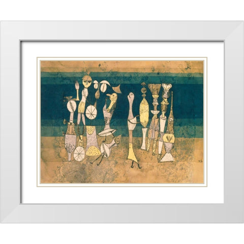 Comedy White Modern Wood Framed Art Print with Double Matting by Klee, Paul