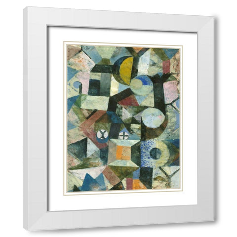 Composition with the Yellow Half-Moon and the Y White Modern Wood Framed Art Print with Double Matting by Klee, Paul