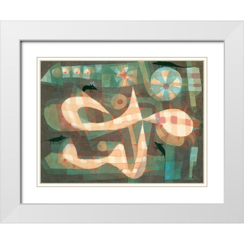 The Barbed Noose with the Mice White Modern Wood Framed Art Print with Double Matting by Klee, Paul