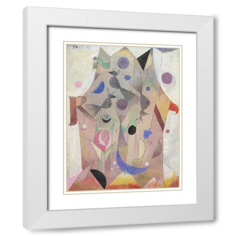 Persian Nightingales White Modern Wood Framed Art Print with Double Matting by Paul, Klee