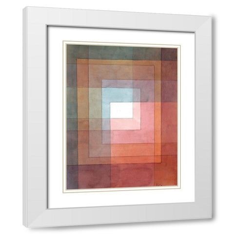 White Framed Polyphonically White Modern Wood Framed Art Print with Double Matting by Paul, Klee