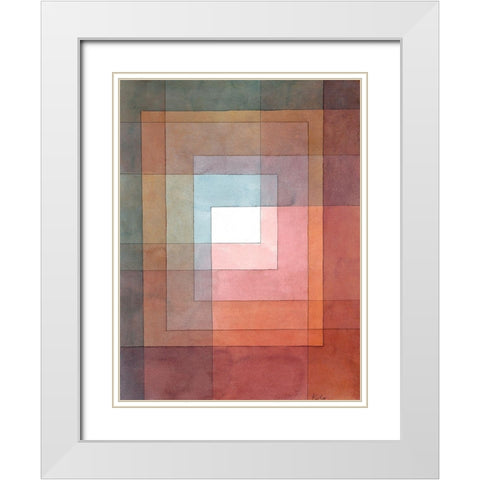 White Framed Polyphonically White Modern Wood Framed Art Print with Double Matting by Paul, Klee