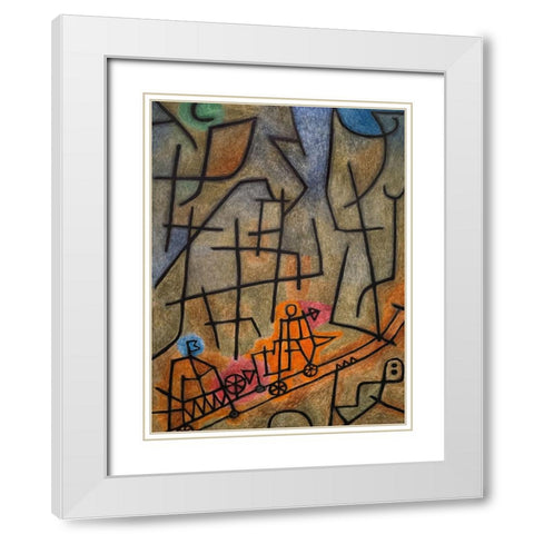Conquest of the Mountain White Modern Wood Framed Art Print with Double Matting by Paul, Klee