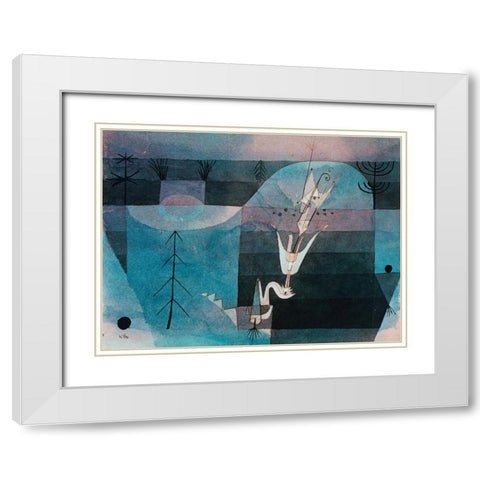 Wallflower (detail) White Modern Wood Framed Art Print with Double Matting by Klee, Paul