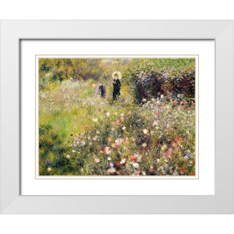 Summer Landscape White Modern Wood Framed Art Print with Double Matting by Renoir, Pierre-Auguste