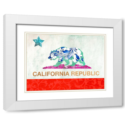 California Pop White Modern Wood Framed Art Print with Double Matting by Simon, Pat