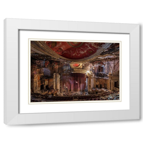 Abandoned Theatre, New Jersey (I) White Modern Wood Framed Art Print with Double Matting by Berenholtz, Richard