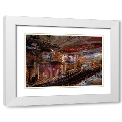 Abandoned Theatre, New Jersey (II) White Modern Wood Framed Art Print with Double Matting by Berenholtz, Richard