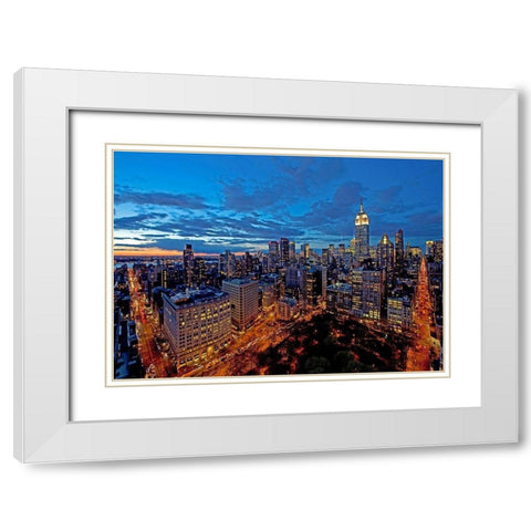 Chelsea and Midtown Manhattan White Modern Wood Framed Art Print with Double Matting by Berenholtz, Richard
