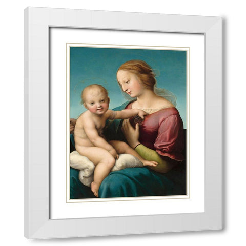 The Niccolini-Cowper Madonna White Modern Wood Framed Art Print with Double Matting by Raffaello