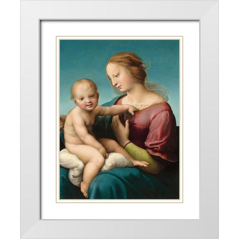 The Niccolini-Cowper Madonna White Modern Wood Framed Art Print with Double Matting by Raffaello
