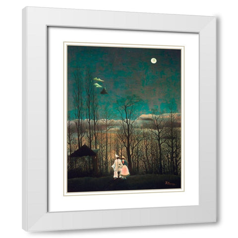 Carnival Evening White Modern Wood Framed Art Print with Double Matting by Rousseau, Henri