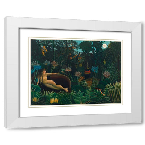 The Dream  White Modern Wood Framed Art Print with Double Matting by Rousseau, Henri