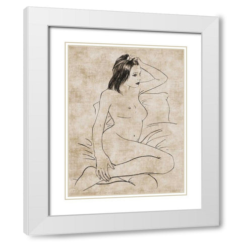 Linstant White Modern Wood Framed Art Print with Double Matting by Roux, Simon