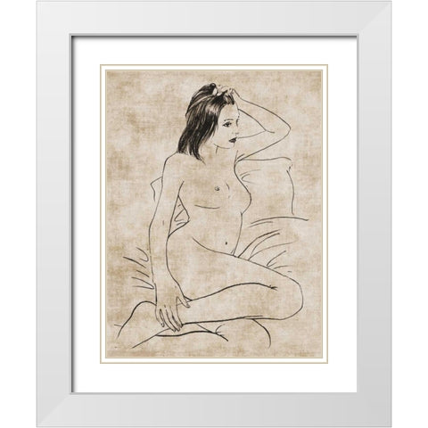 Linstant White Modern Wood Framed Art Print with Double Matting by Roux, Simon