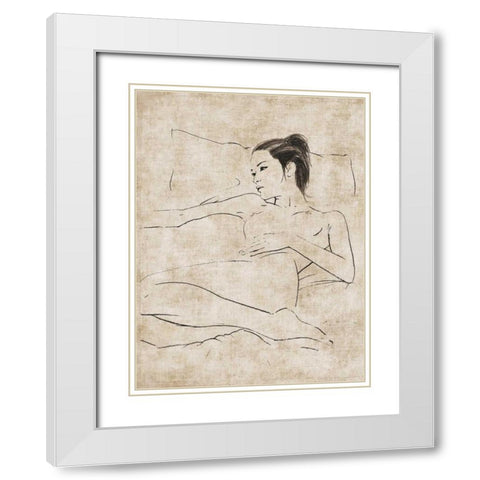 Silence White Modern Wood Framed Art Print with Double Matting by Roux, Simon