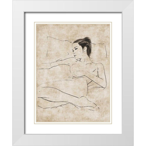Silence White Modern Wood Framed Art Print with Double Matting by Roux, Simon