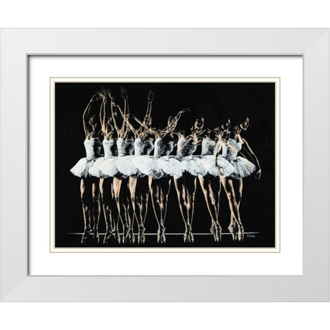 Dance Emotion White Modern Wood Framed Art Print with Double Matting by Young, Richard