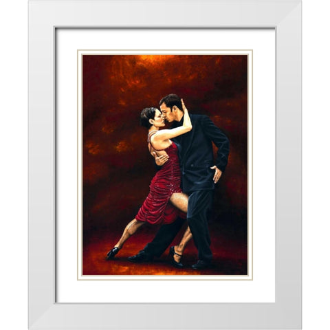 That Tango Moment White Modern Wood Framed Art Print with Double Matting by Young, Richard