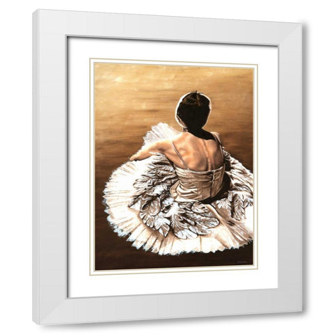 Waiting in the Wings White Modern Wood Framed Art Print with Double Matting by Young, Richard