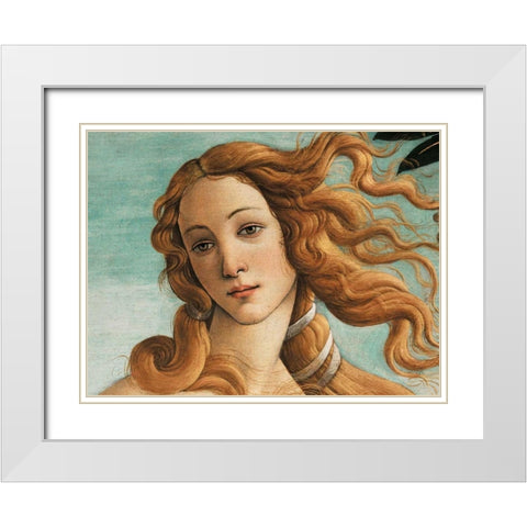 Nascita di Venere White Modern Wood Framed Art Print with Double Matting by Botticelli, Sandro
