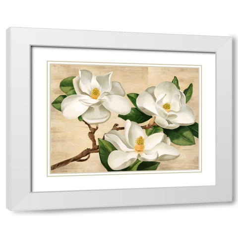 Magnolie bianche White Modern Wood Framed Art Print with Double Matting by Biffi, Serena