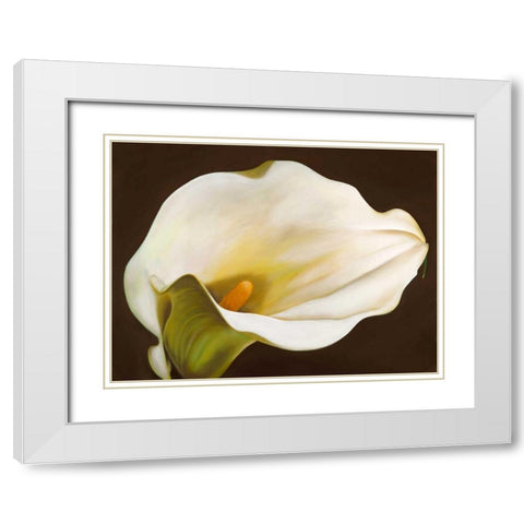 Calla White Modern Wood Framed Art Print with Double Matting by Biffi, Serena